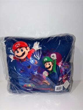 Super Mario Galaxy Movie Plush Throw Pillow - Blue